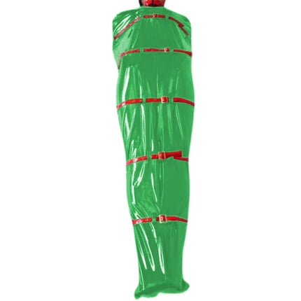 Shiny PVC Faux Leather Bondage Sack Wetlook Sleeveless Sleeping Bag Bodysuit Erotic Costumes Cosplay Jumpsuits Unisex Lingerie