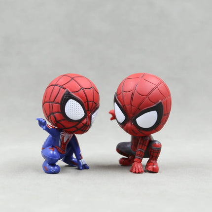 Anime 8Cm Marvel Spider Man Anime Figures Spiderman Model Toys for Boys QVersion Home Decor Car Action Figures Kid Birthday Gift