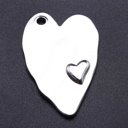 Elegant Love Breloques Stainless Steel Pendants For Jewelry Making Bulk Heart Charm Pendant 5pcs/Lot Materials To Make Bracelets