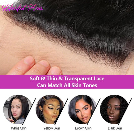 Body Wave Closure Only 4x4/5x5/2x6 HD Lace Closure Human Hair Extensions Baby Hair Brazilian Swiss Transparent Lace For Women