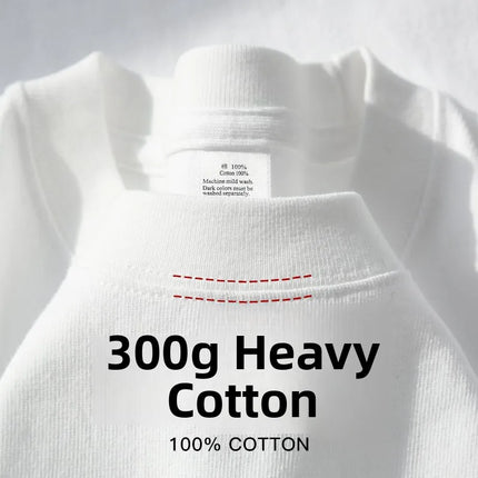 xinjiang cotton500G Heavy PureCotton Thick Drop Shoulder Short sleeve T-shirt Solid Loose Casual Men's and Women's Basic Half