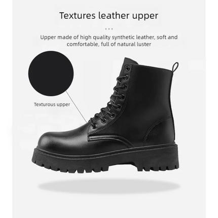 Couple's casual boots four season men's and women's high top leather boots fashion thick soled non slip plus size outdoor boots