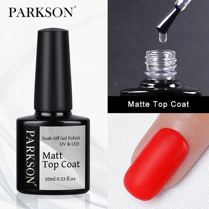 Parkson 2/3pcs Matte Top Coat Gel Nail Polish Kit Base Top Coat Set UV LED Nail Art Manicure Polish Primer Soak Off Nail Gel Set