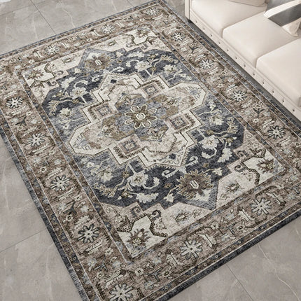 Tapis de style rétro américain pour chambre à coucher Grand tapis de salon Décoration Tapis antidérapant Lavable Tapis de sol de salon Tapis doux pour la maison
