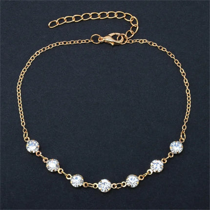 Adjustable Heart Shap Pendant Chain Women's Anklets Silver Gold Color Luxury Bracelet on Leg Accessories Party Fashion Jewelry