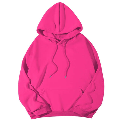 2026 New spring women Fleece Hoodie Solid Color Hooded Korean Fashion Women's Hooded Sports Sweater Casual Loose Pullover Hoodie