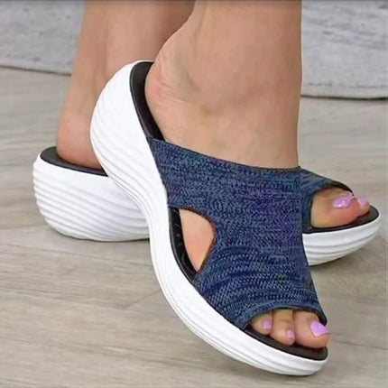 Women's Sandals Low Heels Sandals Shoes For Woman Summer Sandals Wedge Heel Slippers Summer Shoes Indoor Outdoor Sandalias Mujer