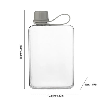 Pocket Water Bottle 500ml Flat Drink Cup Water Bottle Summer Water Flask Sports Water Bottle Leak-Proof Slim Cold Flask For