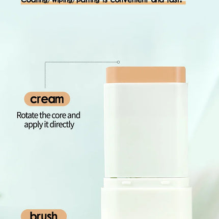 Contour and Concealer Dual-Head Foundation Cream, Moisturizing and Non-tarnishing, Non-caking Foundation Lotion