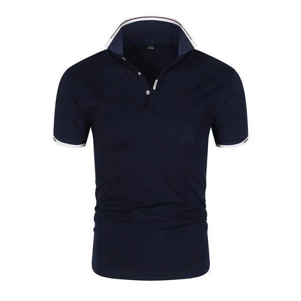 Men's Solid Color Polo Shirt 2026 Summer Casual Breathable Short Sleeve T-Shirt Youth High Quality Bussiness Slim Tees