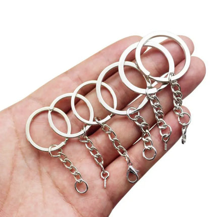 Metal Keychain Kits Metal Key Ring with Jump Rings/Lobster Clasp/Screw Pins Connector Accessories for DIY Jewelry Making