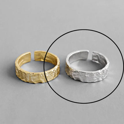 925 Sterling Silver Rings For Women Hollow Out Gold Color Temperament Personality Fashion Female Trendy Resizable Opening Rings