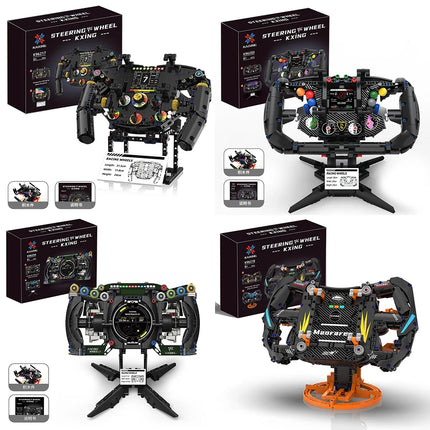 Mechanical Steering Wheel Building Blocks Set Formula Racing Sports Ca Desktop Ornament DIY Toy Holiday Gift Creative Home Decor