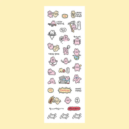 Cartoon Stickers Korean Cute Graffiti Style Rabbit Stickers Kawaii Cartoon Animal Stickers Hand Account Diary Scrapbook Stickers
