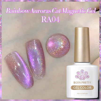 BORN PRETTY 10ml Auroras Glitter Cat Magnetic Gel Nail Polish Jelly Glass Bead Semi Permanent Soak Off UV LED Varnish Manicure