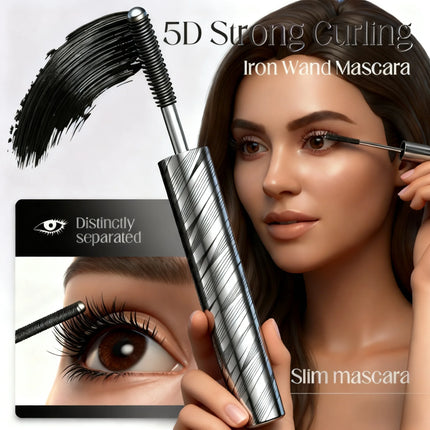 Thick and Fine Steel Tube Mascara Base Cream, Waterproof and Curling, Natural and Non-diffusing, Long-lasting Styling Mascara