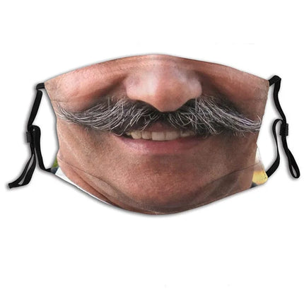 Personalized Social Funny 3D Facial Expression Masks Women Men Prom Party Ride Breathable Mouth Face Mask Creative Printed Masks