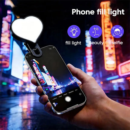 Mini LED Fill Light Portable Pocket Clip Lamp USB Rechargeable for iPhone Android iPad Laptop Video Vlog Live Photography