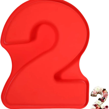 LMETJMA 10inch 3D Large Number Cake Mold 0-9 Digital Silicone Cake Pans Baking Forms for Birthday and Wedding Anniversary JT131