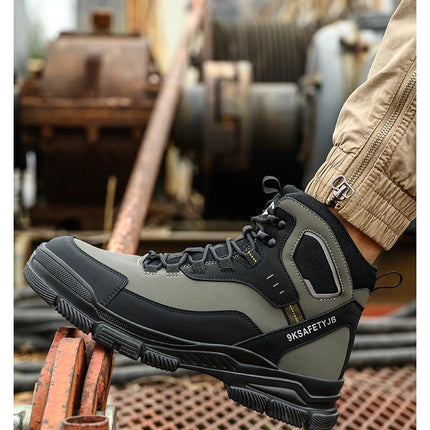 Man Safety Shoes Puncture-Proof Work Sneaker Waterproof Work Shoes Steel Toe Shoes Safety Boots Indestructible Shoes Lightweight