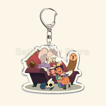 The Owl House Keychain Luz Noceda King Eda Hooty Acrylic Key Chain Pendant Key Ring Keychains for Bag Pendant Aaccessories Gift