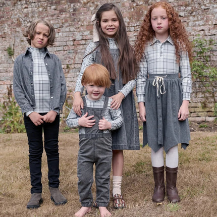Clearance sale AS AW25 Grey denim collection + jersey ribbing family matching clothes boys girls clothing