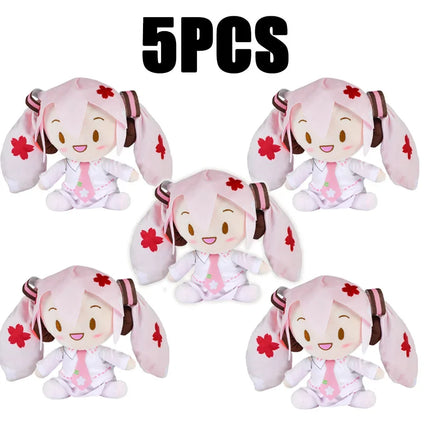 Cartoon 20cm Hatsune Miku Plush Doll Toy Anime sakura Miku snow Miku Character Kawaii Sitting posture Fufu Kids Christmas Gift