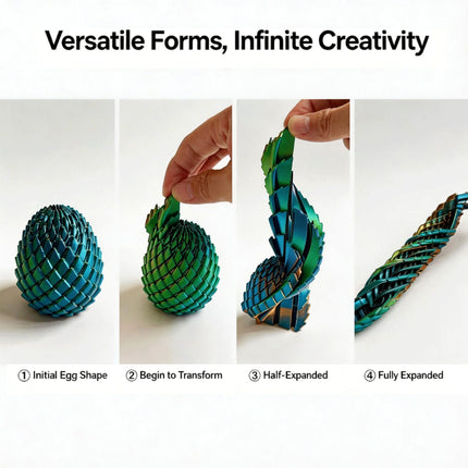 3D Printed Dragon Egg Sensory Fidget Toy Transformable Anti-Anxiety Stress Relief Decompression Toy for Teens Adults Office