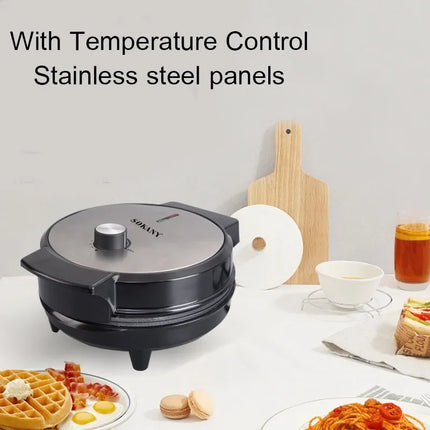 220V Household Waffle Machine Household Homemade Breakfast Sandwich Machine Adjustable Temperature Control Electric Cake Bell