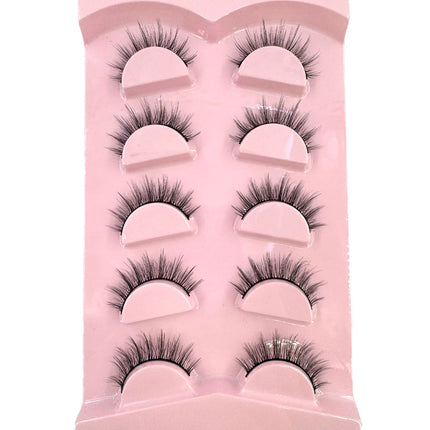 New 5 pairs of fake eyelashes, mink fur soft and fluffy, short,  drag queen lashes naturally curled, suitable for self grafting