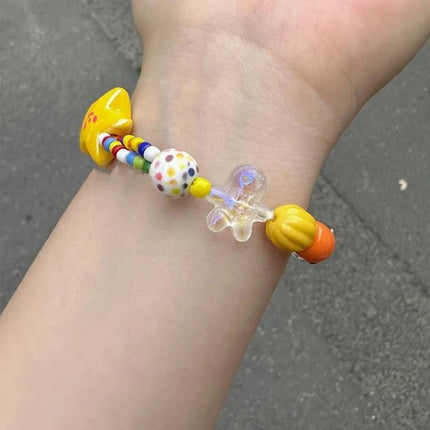 Handmade Elastic Rope Beaded Bracelet Wristband Star Stretch Bracelet Jewelry Fashion Accessory for Women Girls
