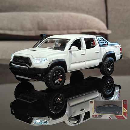 1:32 Toyota Tacoma TRO Off Road Pickup Alloy Diecast Model Computer Desktop Decoration With Sound Light Beautiful Christmas Gift