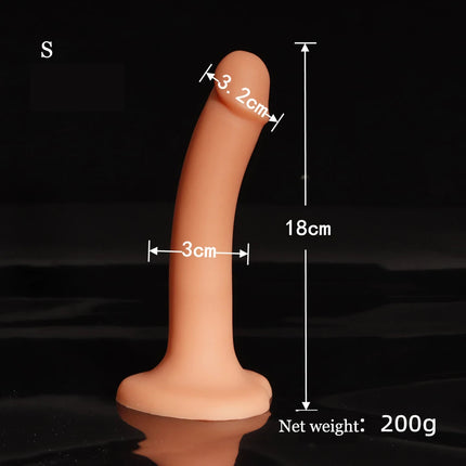 Little Thin Dick Realistic Dildo Anal for The Beginner Soft Silicone Penis with Lovely Heart Shaped Suction Cup Anal Sex Toys