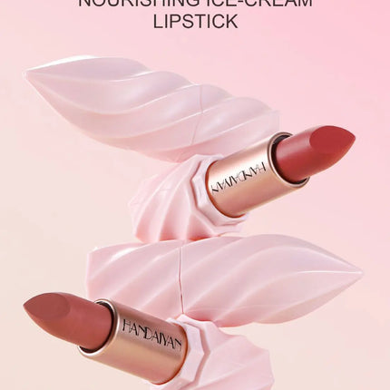 Matte Velvet Lipstick Ice Cream Long Lasting Waterproof Nourishing Moisturizing Highly Pigmented Satin Lip Gloss Non Stick Cup