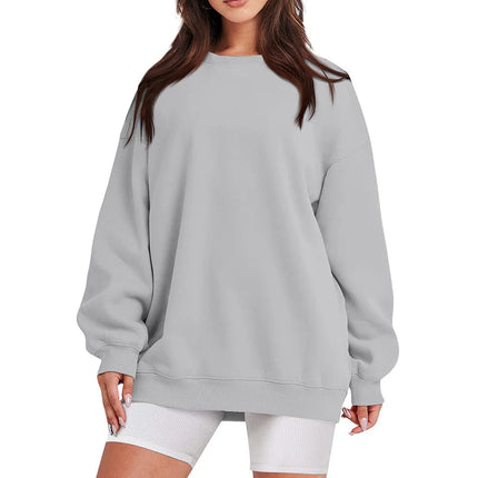 NEW Women Long-sleeve Pullover Sports Casual Sweatshirt Women's Round Neck Loose Tops Spring Autumn Women's Sweatshirt