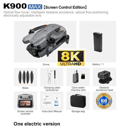 K900 MAX 8K Professional Drone with Dual Camera WiFi FPV Aerial Photography 360° Obstacle Avoidance Quadcopter airdrop Drone Toy