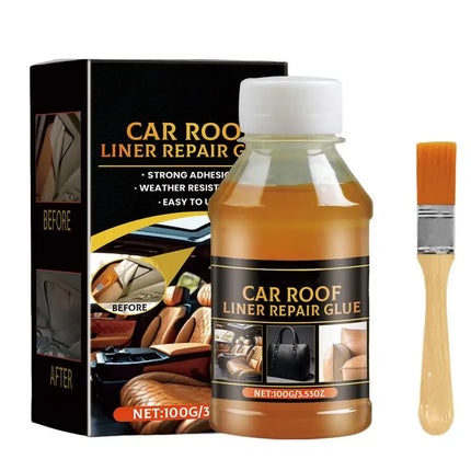 Headliner Repair Glue 100g Car Upholstery Glue Automotive Strong Adhesive with Brush Upholstery Repair for Leather Fabric