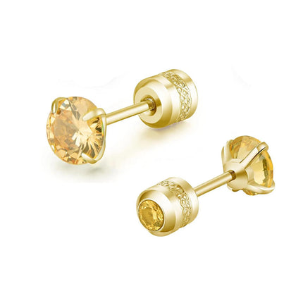 1 piece Medical Stainless Steel Crystal Zircon Ear Studs Earrings Tragus Cartilage Hypoallergenic Screws Piercing Jewelry