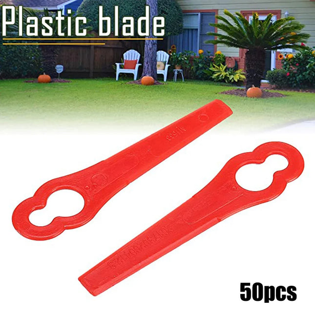 50Pcs Plastic Grass Trimmer Blades For KULLER  OZITO Grass Trimming Machine Blade Replacement Trim Fast Switchblades Garden Tool