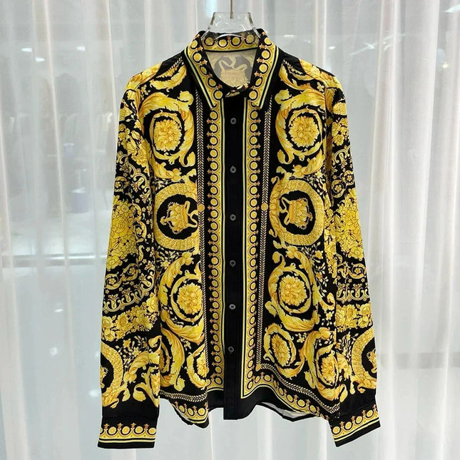 2025 Spring and Summer New Fashion Digital Printing Men's Short Sleeve Shirt High Quality Comfortable Lightweight Fabric