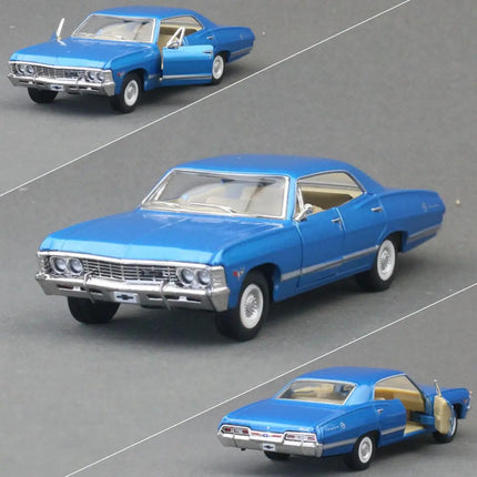 KiNSMART Toy Car Model 1/43 Chevrolet Impala 1967 Classical Diecast Miniature Pull Back Vehicle Collection Gift For Kid Boy