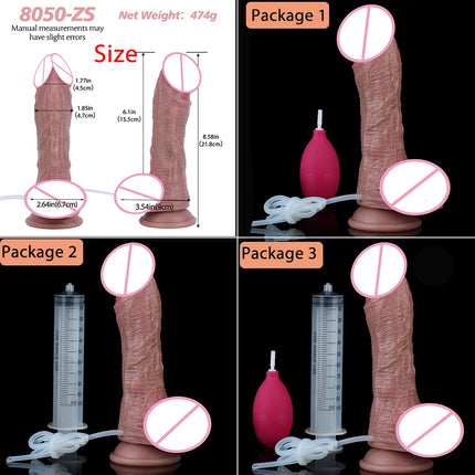 SXXY Skin-Like Realistic Squirting Dildo Silicone Water Spray Anal Plug G-spot Stimulation  Adult Pleasure Toys for Men Women