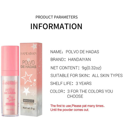 3 Color Fairy Powder Stick Highlighter Contour Makeup Illuminator Glitter Shimmer Brightening Face Beauty Creamy Blendable