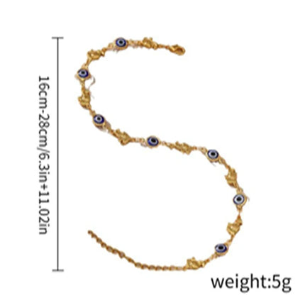 Elegant Daisy Flower Anklets for Women Bohemian Blue Turkish Eyes Elephant Metal Chain Ankle Bracelet Summer Beach Foot Jewelry