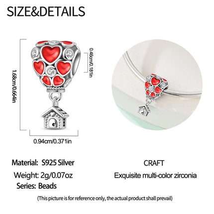 Original 925 Sterling Silver Charms Bead Inlaid Zirconium Jigsaw Puzzle Pendants Gift Fit Bracelet Jewelry DIY Marking