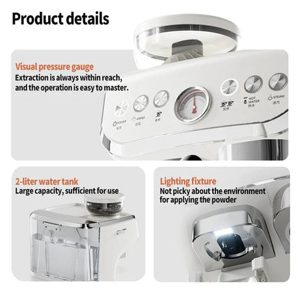 Multifunctional coffee grinder，Visual pressure gauge，Italian fully-automatic or semi-automatic coffee machine