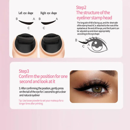 QXQY Easy Stamp Wing Eyeliner Pen - Dual Ended (Stamp + Pencil), Waterproof, Quick Dry, All Day Wear, Foolproof Application, Mus