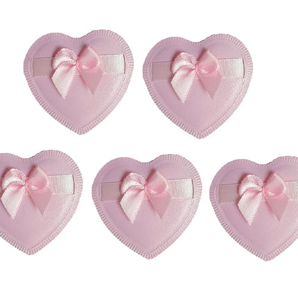 2/5pcs Heart Bow Makeup Powder Puffs That Can Be Used In Both Dry And Wet Combinations Cotton Candy Air Cushion Powder Puff
