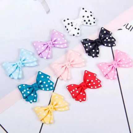 10pcs 28*20mm Cute Small Dot Bowknot Resin Flatback Charms For Pendant DIY Earrings Necklace Jewelry Accessories Finding