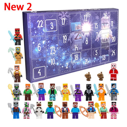 New Year Marvel Advent Calendar Box Countdown Avengers Spiderman Iron Man Anime Minifigures Model Children Christmas Toy Gift